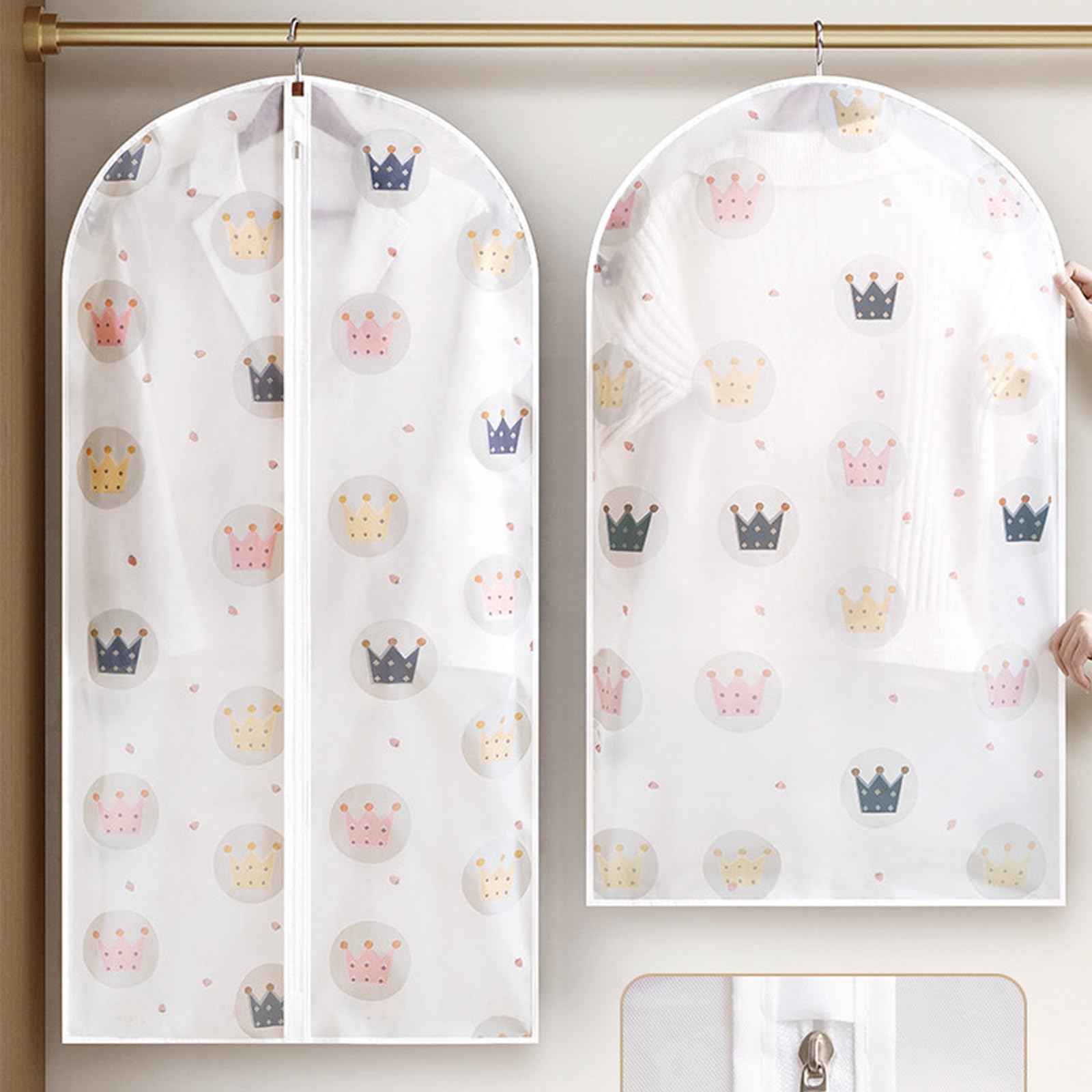 Fundas Ropa Armario Colgar EVA Bolsas para Guardar Ropa | Funda Transpirabl Prendas con Cremallera Suave Abertura para Percha para Vestidos Abrigos(60*120cm/24*47in)