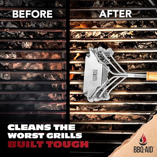 Vista 3 de BBQ-AID Cepillo de parrilla para parrilla al aire libre sin cerdas, cepillo de barbacoa de 18 pulgadas para kit de limpieza de parrilla, cepillo