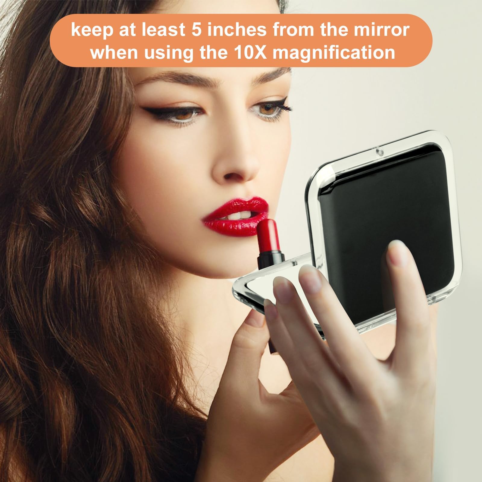 Buildcon Compact Mirror, Small Magnifying Mirror 10X, Compact Travel Mirror for Purse, Portable Handheld Mini Mirror with 10X Magnification, 3.3 x 3.3 Inch Acrylic for Makeup and Skincare 3