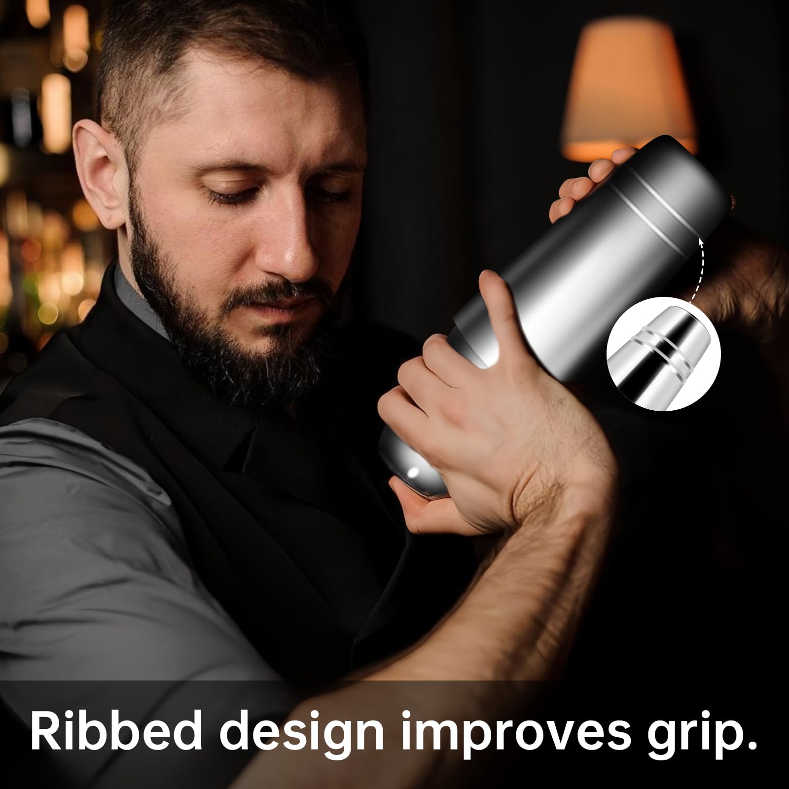 Shaker Boston 45 Et 820 Ml - Ensemble Shaker à Cocktail En Acier Inoxydable Lesté, Style Professionnel Pour Bartenders