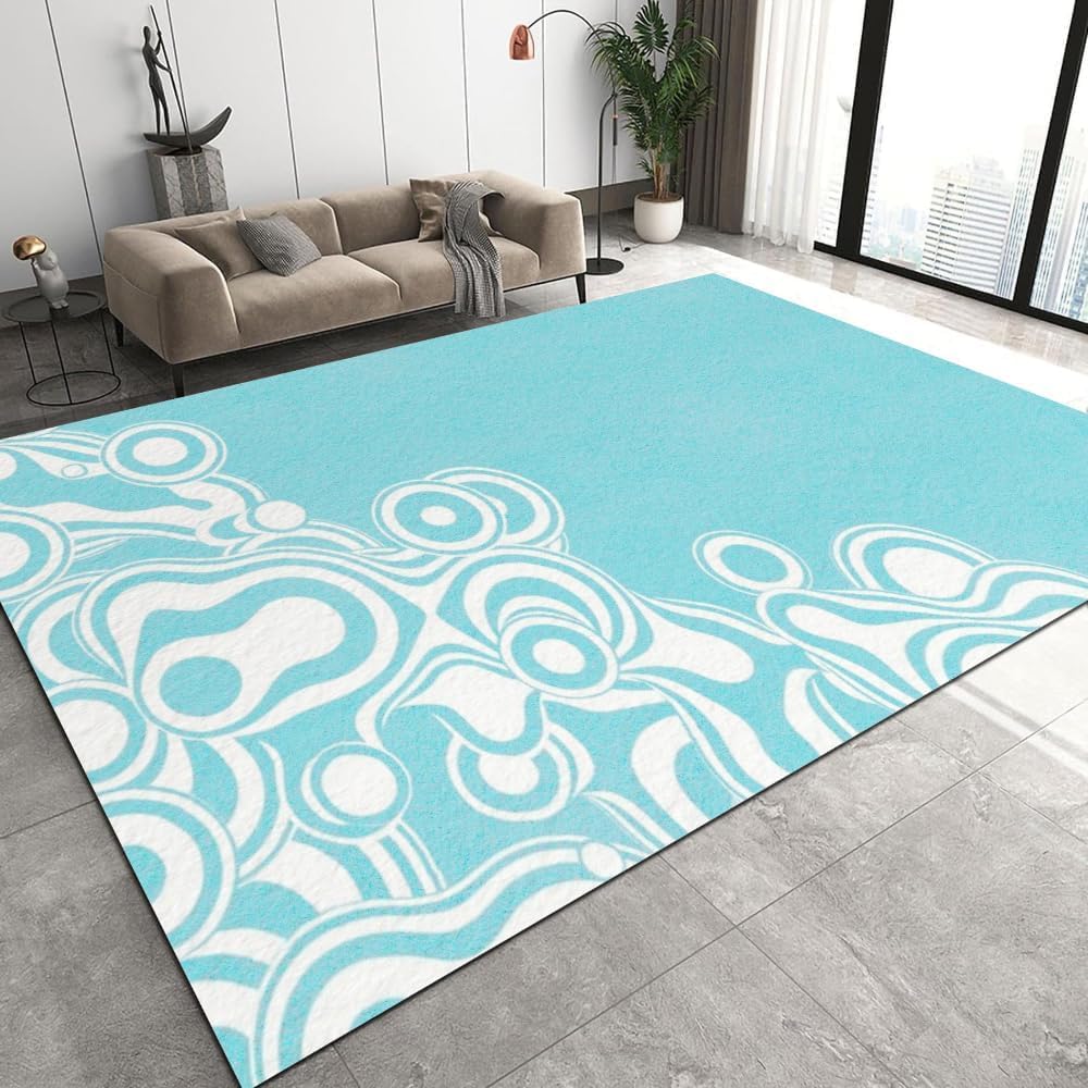 Tapis de chambre garçon fille polyester grande surface rayures géométriques
