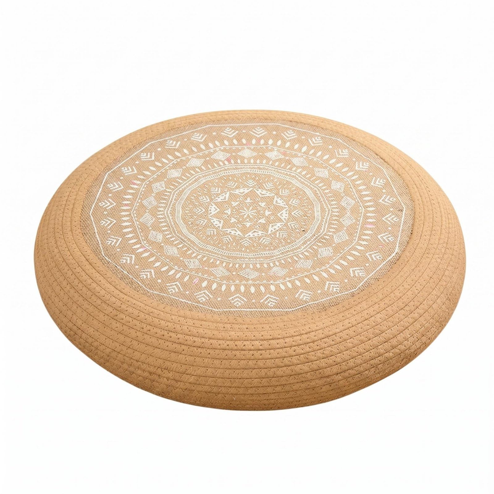 Jute Rope Cushion Reinforced Tatami Seat Cushion Thick Padded Home Furnishing for Living Room, 60x60x10cm, White Diamond | Home & Garden | Home D?cor | Pillows-image-25