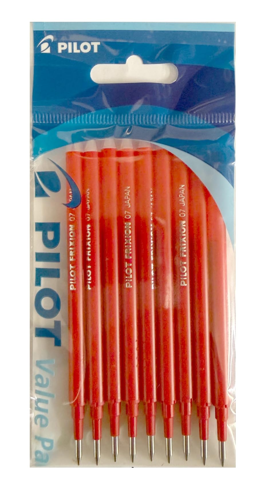 Pilot FriXion Ball Refill 0.7mm Tip, Red Ink, 9 Refills