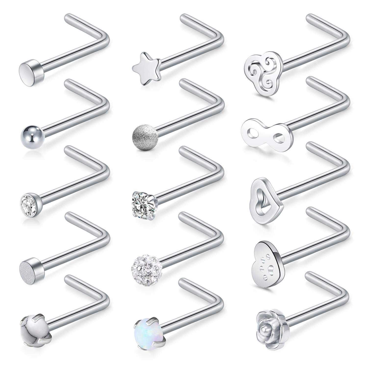 Briana Williams 15stk Nasenstecker Nasenpiercing Stecker Set