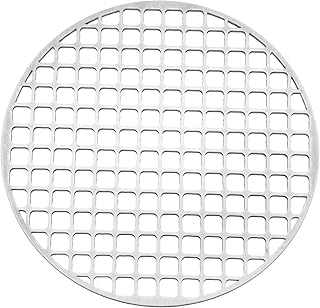 PATIKIL 丸型BBQグリルメッシュプレート、7インチ(18cm)ステンレス製 四角穴丸型焼き網 アウトドア・キャンプ・ホームパーティー・家族団らん用