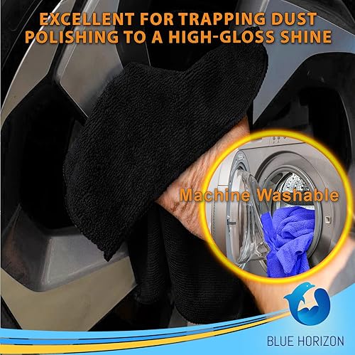 Miniatura 6 de Blue Horizon Toallas de limpieza de microfibra, paquete de 36 toallas reutilizables, paños de felpa ultra suaves, paños de limpieza de microfibra