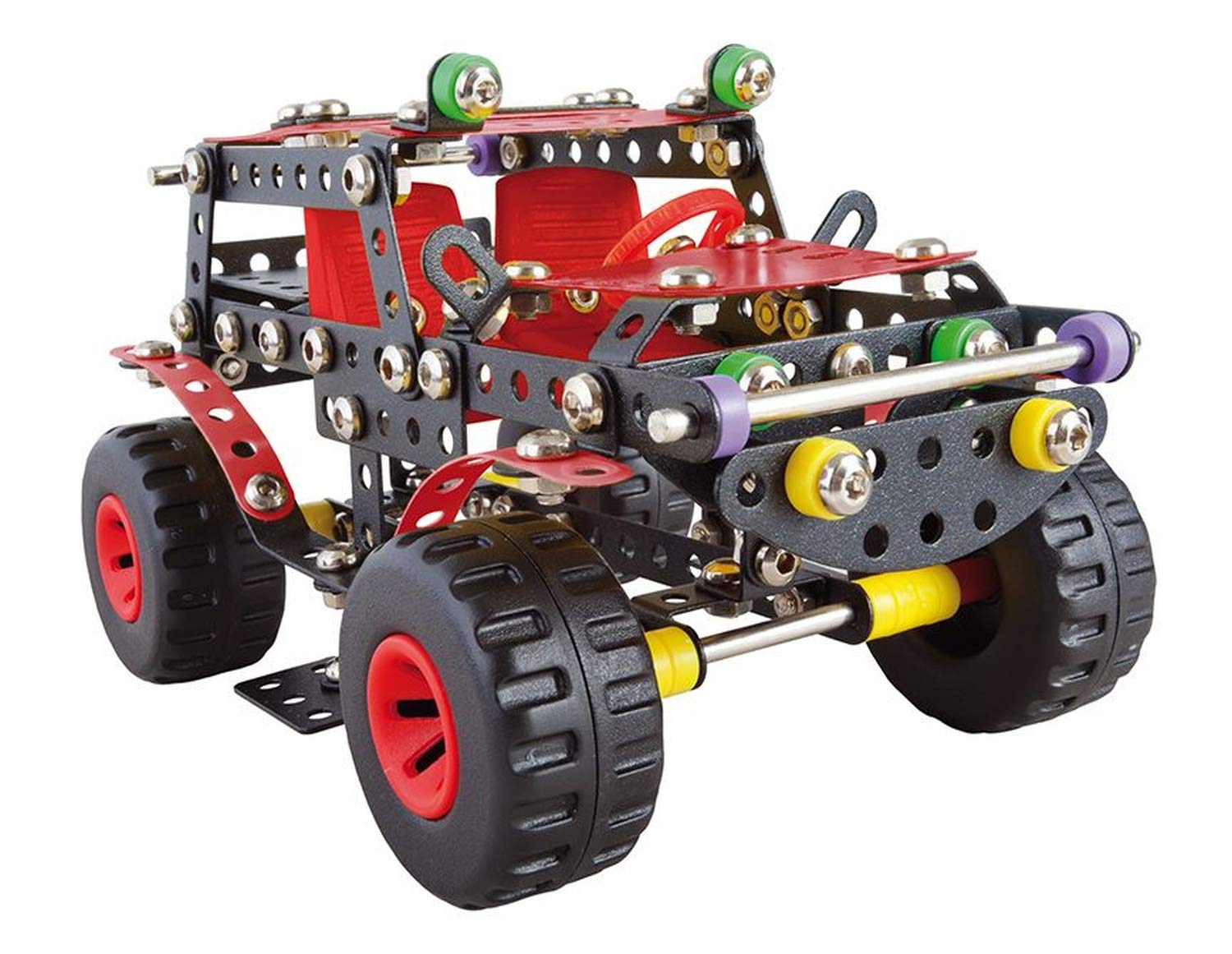 A Alexander 1270 Constructor Ranger Black Spider Metal Construction Kit, 354 Pieces Metal Construction Kit, Metal Kit with Off-Road Vehicle and Plastic Elements, Construction Toy for Children from 8