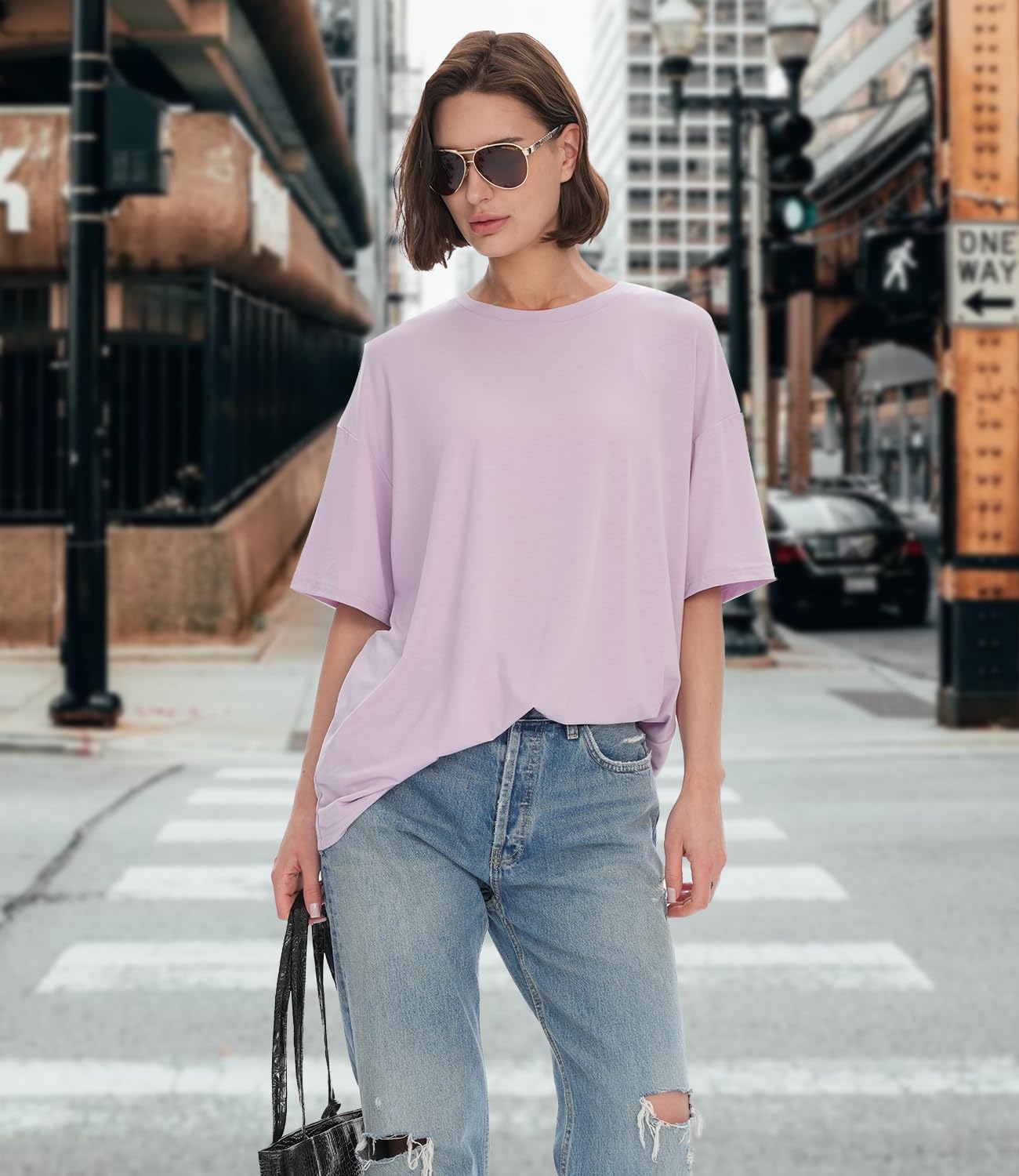 BAMBOO COOL Womens Oversized T Shirts Short Sleeve Tees Loose Fit Tops for Ladies Trendy Clothes - Image 3