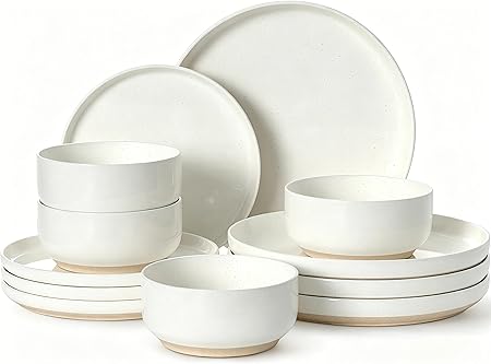 Plates and Bowls Sets, Dinnerware Sets for 4, 12 Pieces