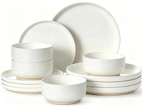 Plates and Bowls Sets, Dinnerware Sets for 4, 12 Pieces