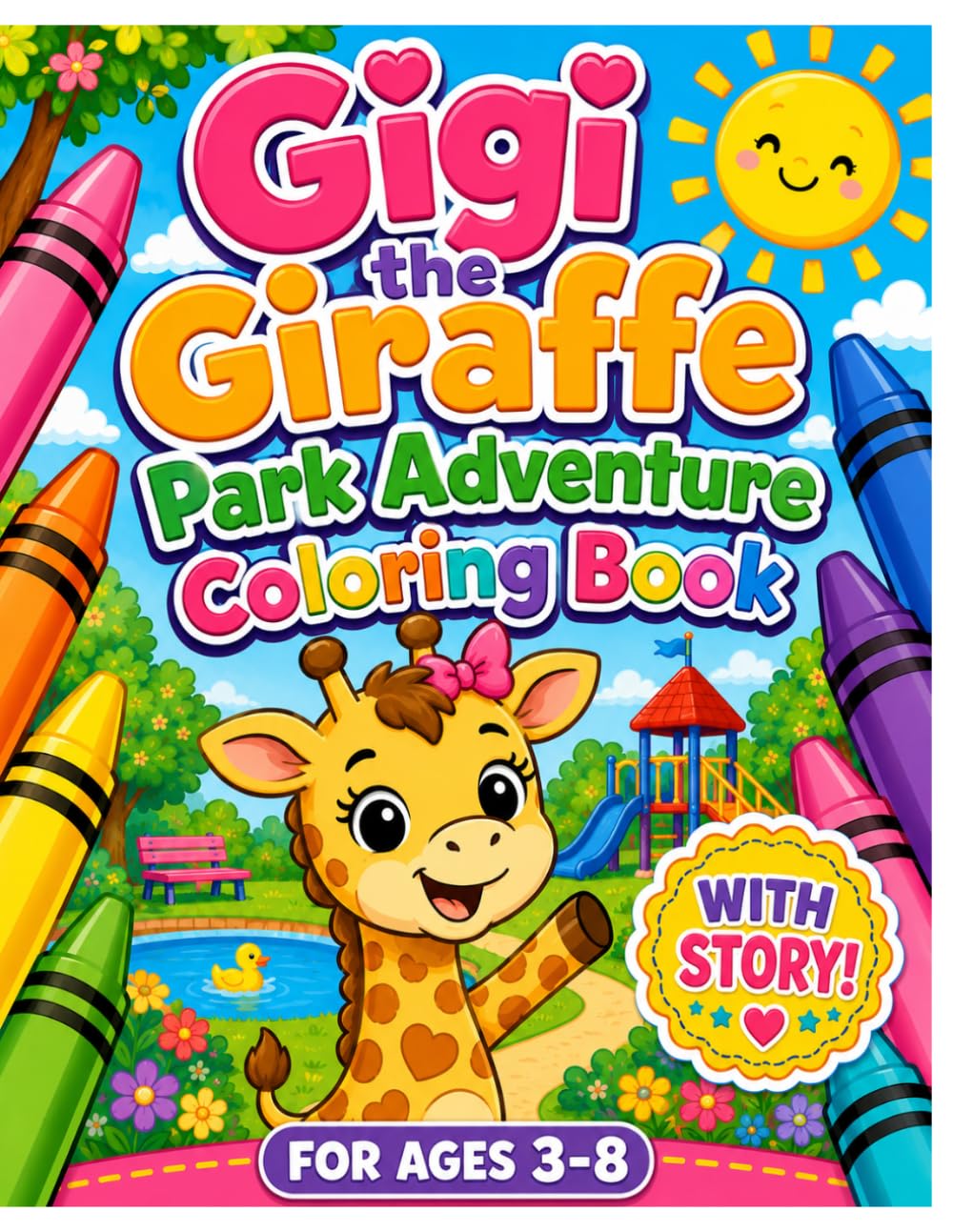 Gigi the Giraffe Park Adventure Coloring Book: With Story