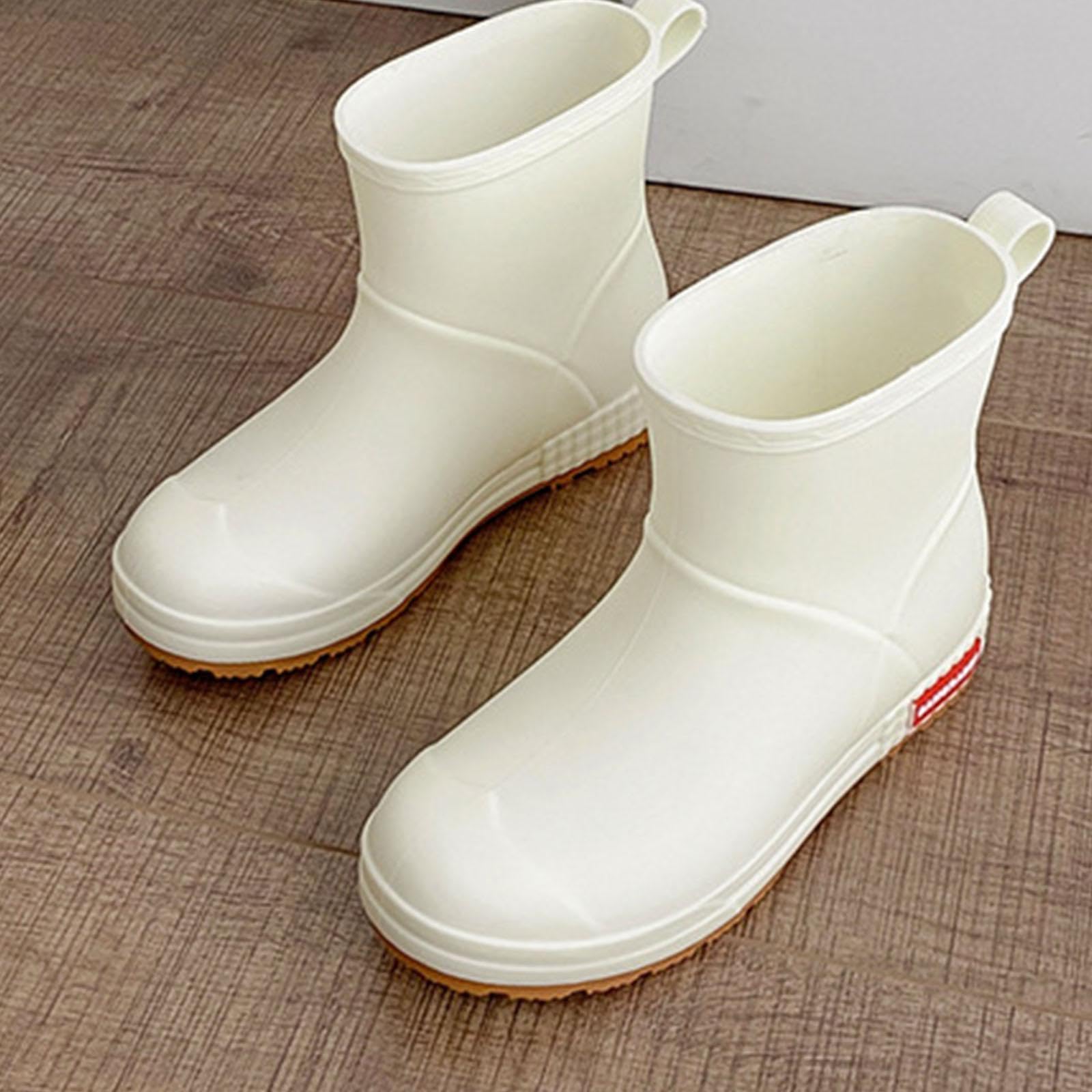 BNF®Waterproof Women Rain Boots - Anti Slip Rainboots for Hiking, Traveling (White, 24cmx17cm)-image-40