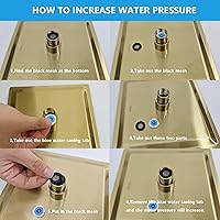 Vista 7 de Lordear - Alcachofa de ducha de lluvia de 12 pulgadas, sólida, ultrafina, de acero inoxidable 304, ajustable, cuadrada, de lluvia, cobertura