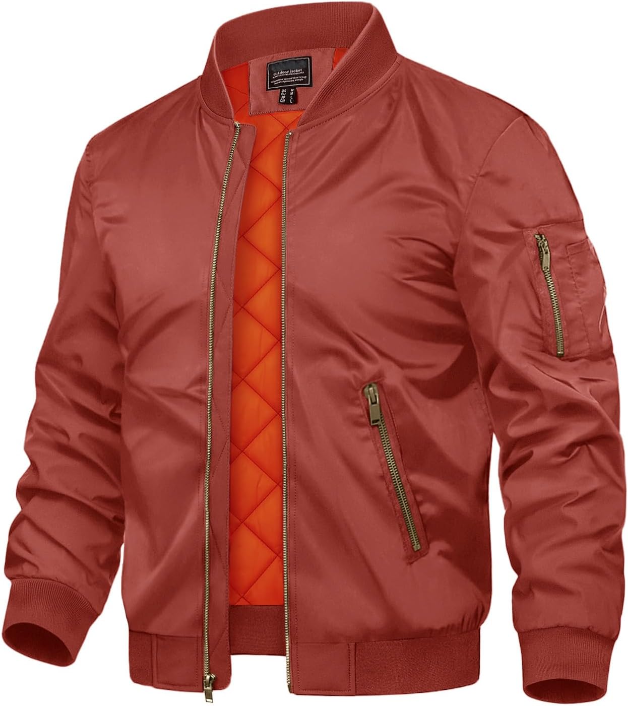 TACVASEN Men's Jackets-Bomber Jacket Fall Winter Warm Windbreaker Full Zip Casual Padded Coats