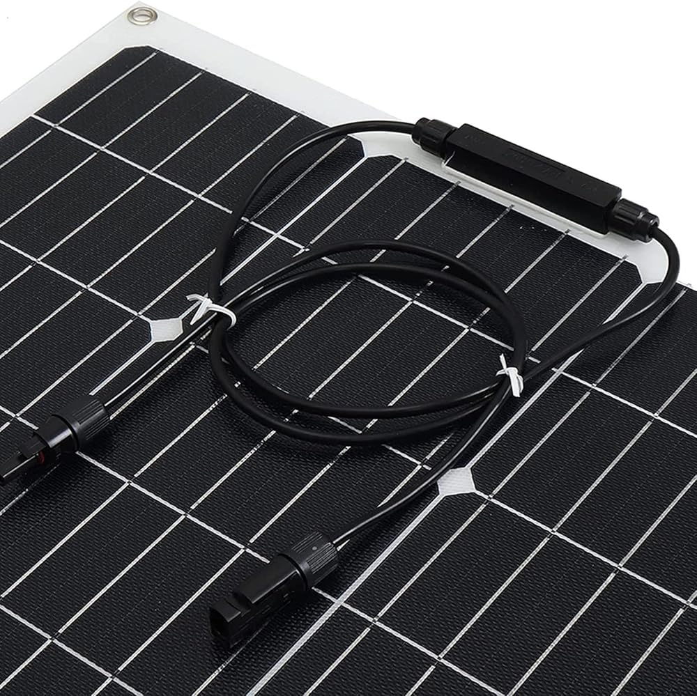 1000W Panneau Solaire Kit 2 PCS 500W, Flexible Panneau Solaire Hors Réseau Système 18V Photovoltaïque Monocristallin Module, avec Double USB Ports