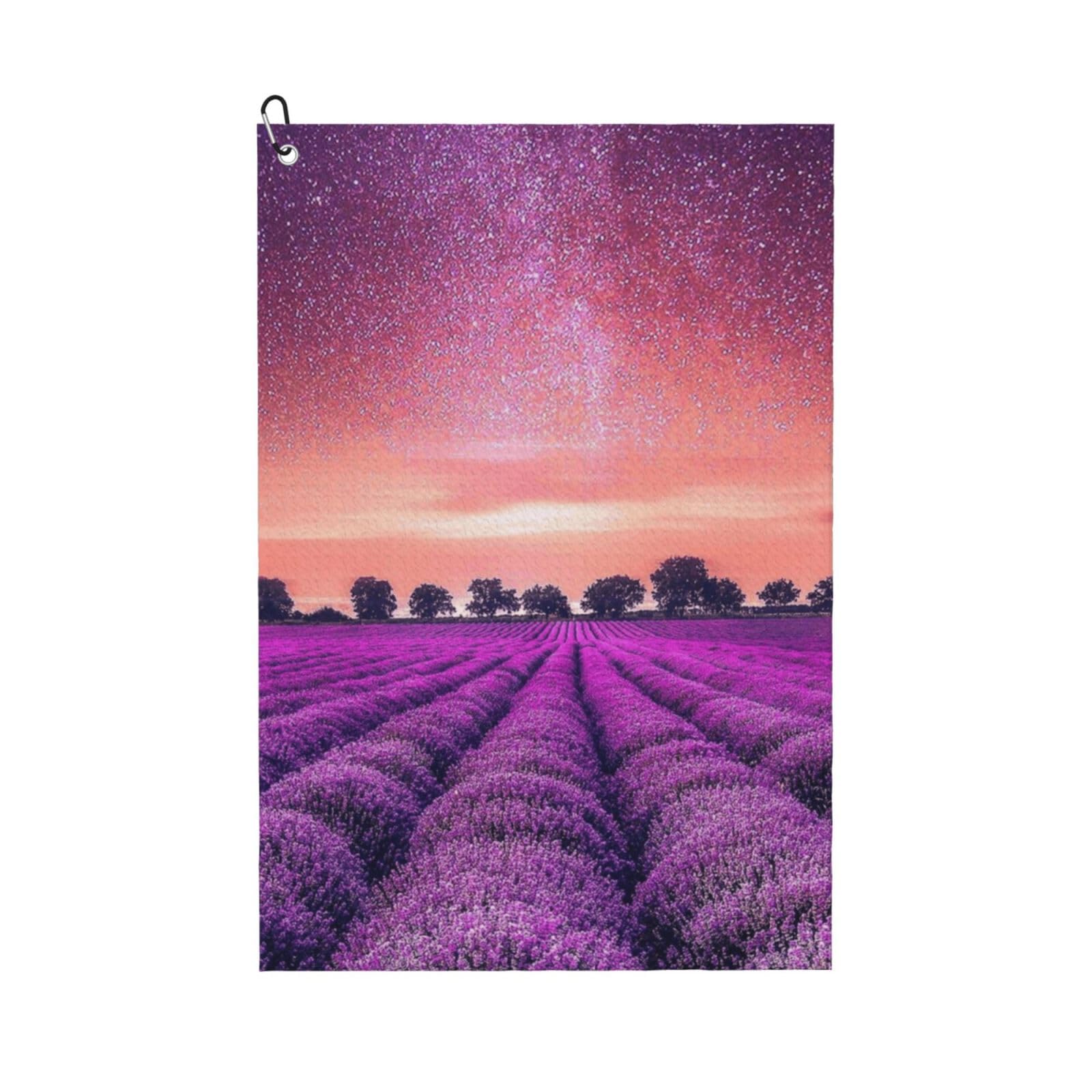 Hnnkloy Lavender Fields, 16x24 in Portable Waffle Golf Towels with Carabiner Clip for Golf Bag