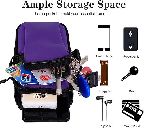 Miniatura 3 de Brazalete de correr para iPhone 11 12 13 14 15 16e 16 Pro Max Xs X Xr 8 Plus SE Mini, Galaxy S25 S24 S23 S22 S21 Note 20 10, llaves, bolsa de