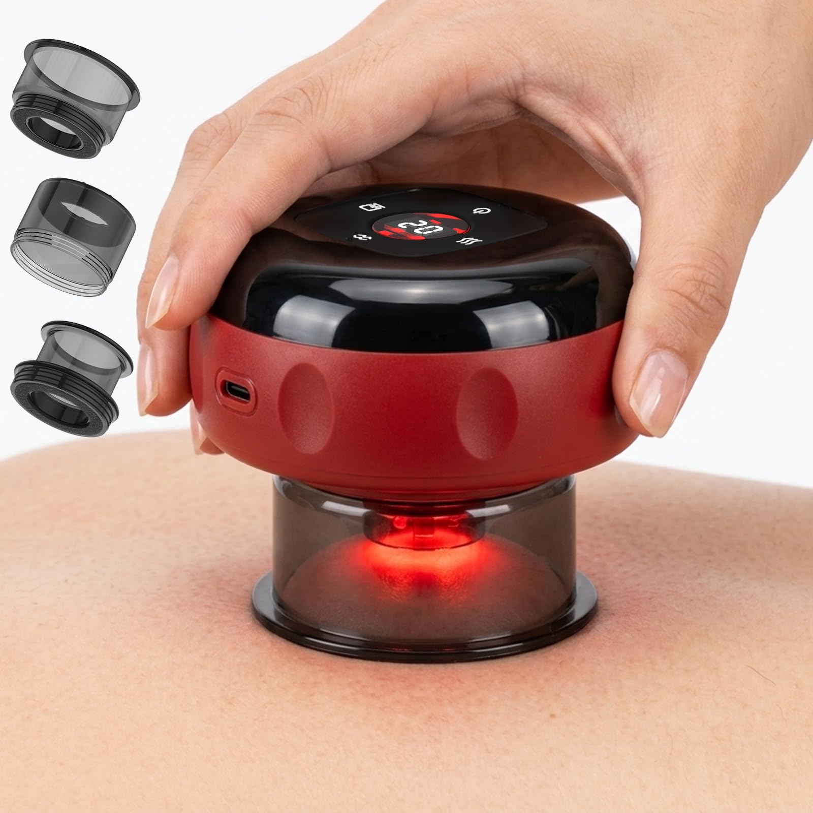 Photo 1 of 5-in-1 Cupping Set, 12 Level Heat Suction Red Light Portable Massager Kit