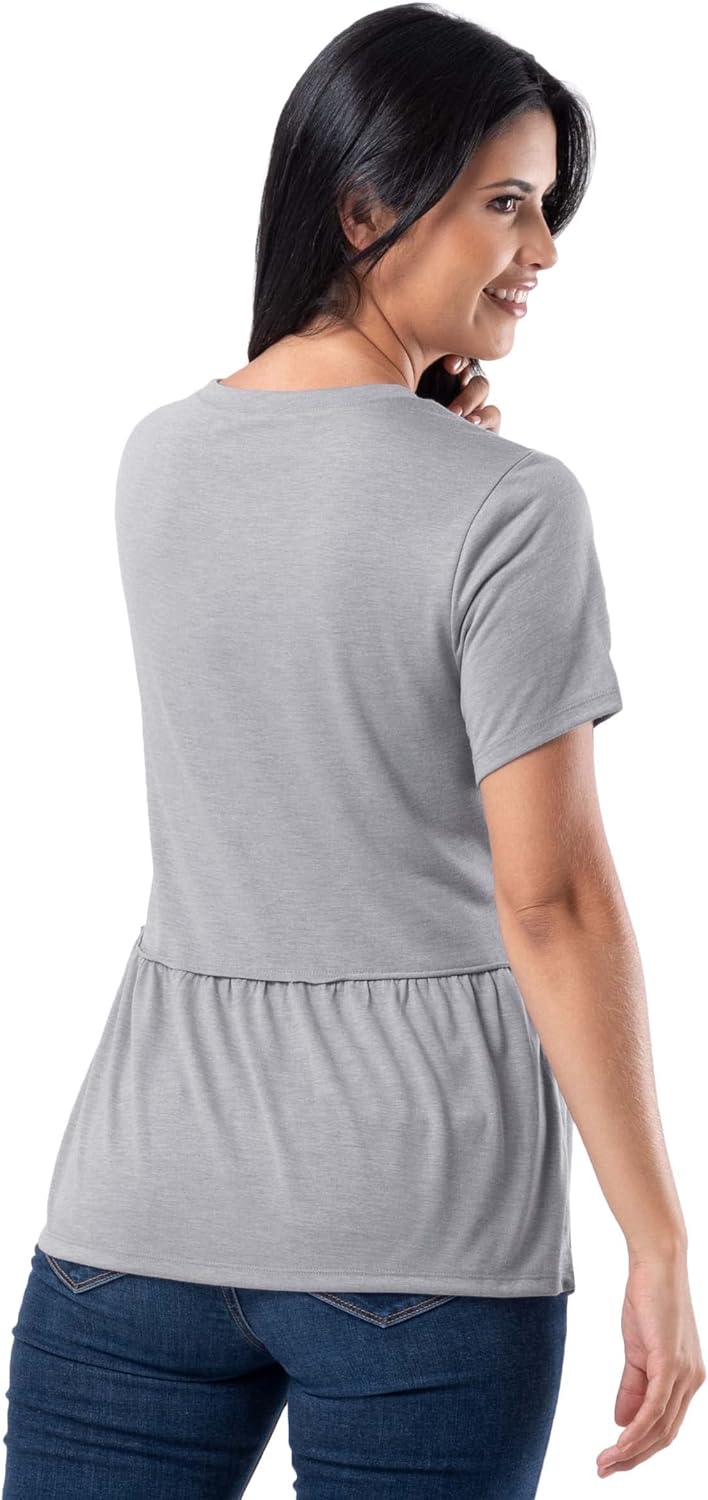 Wright's Women's Jersey Knit Short Sleeve Peplum Top - Image 2