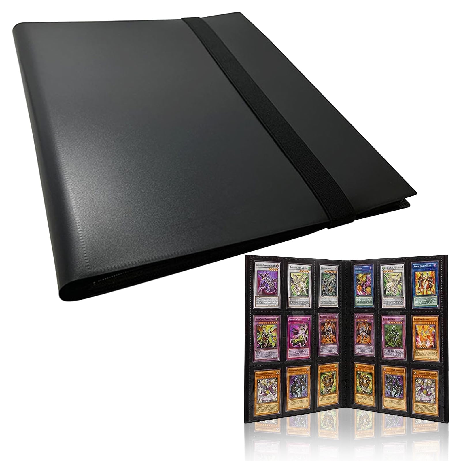 CLKE 9 Pockets Trading Card Album, Trading Card Folder, Trading Card Binder, Synthetic Leather Trading Card Album For Game Card Collection, 360-Gauge Waterproof Photocard Binder