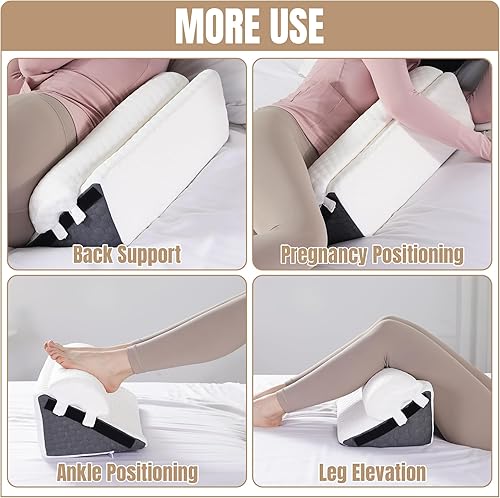 Miniatura 3 de HOMBYS Almohada de cuña lateral ajustable para dormir, almohada de cuña de posicionamiento de espuma para dormir de lado, adecuada para