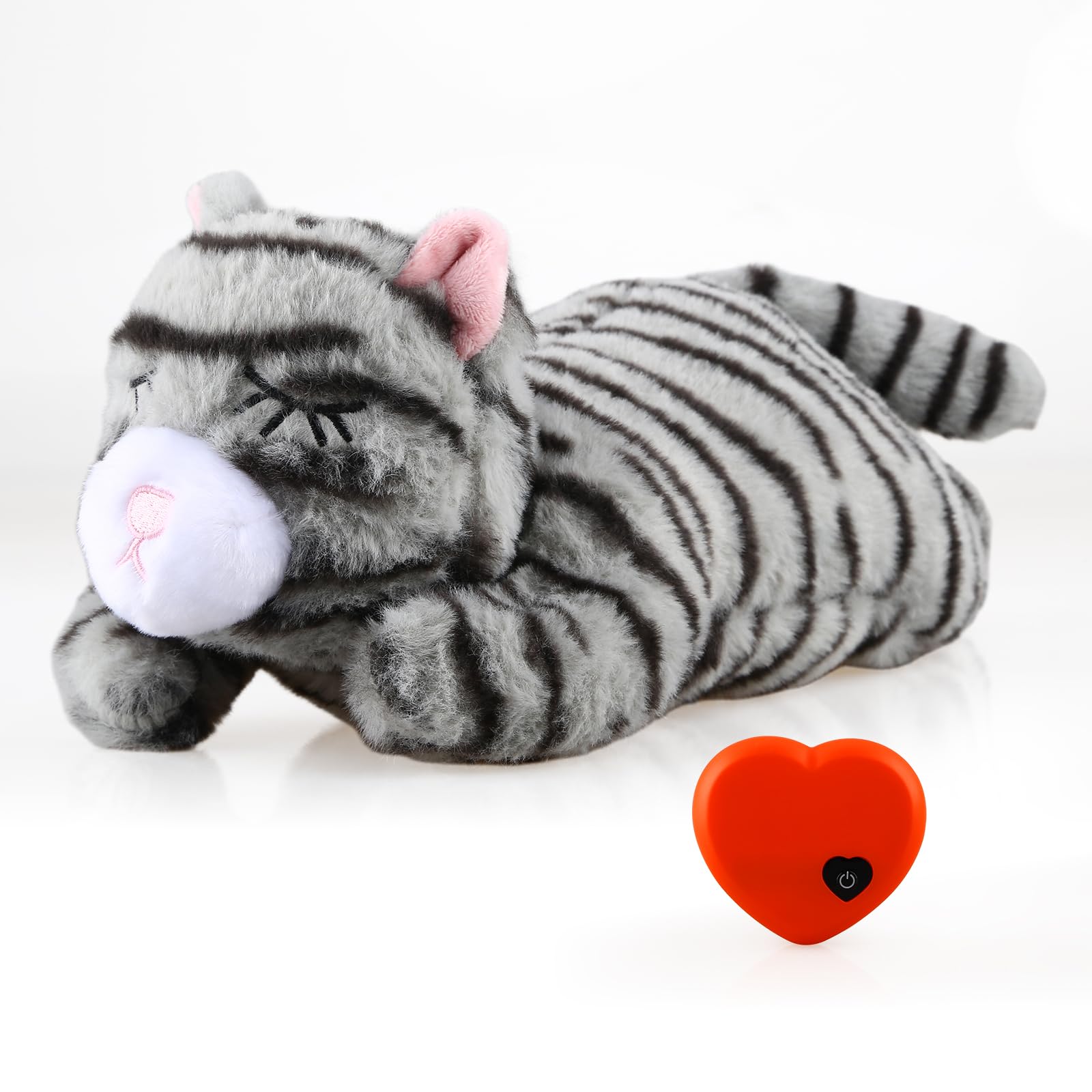 Jouet pour chiot avec battement de cœur en peluche grise pour petit chien et chat