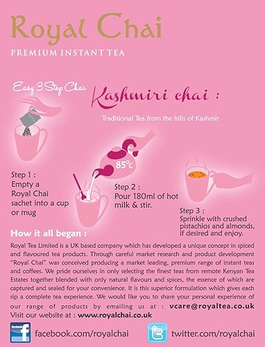 Miniatura 5 de Royal Chai Té instantáneo prémium Cachemira Chai (té rosa) endulzado