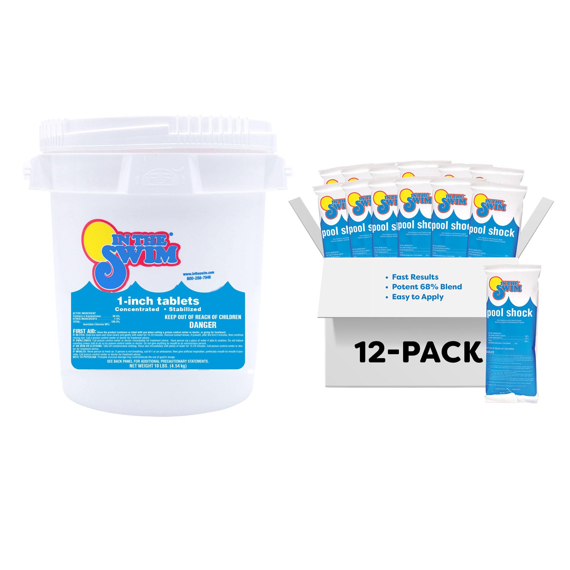 In The Swim 1" Chlorine Tablets and Cal-Hypo Shock - Medium Bundle