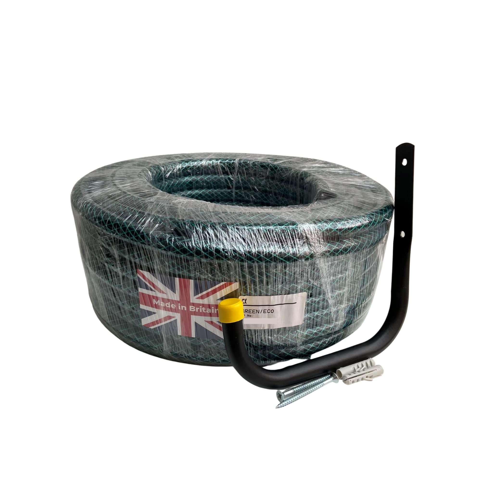 Onestopdiy.com Flexible Pvc 60 Metre Uk Made Heavy Duty Green Braded Hose Garden Hosepipe + Wall Hook New