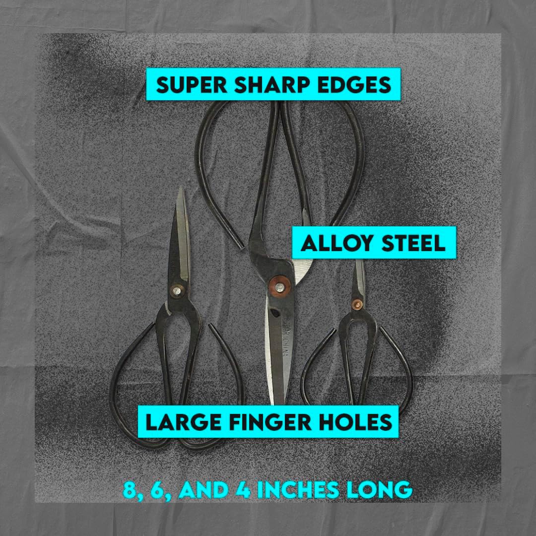SE Chinese Scissors with Super Sharp Edges Suitable for Embroidery, sewing, Craft, Art Work, and Everyday Usage (8-6-4-Inch Bundle)