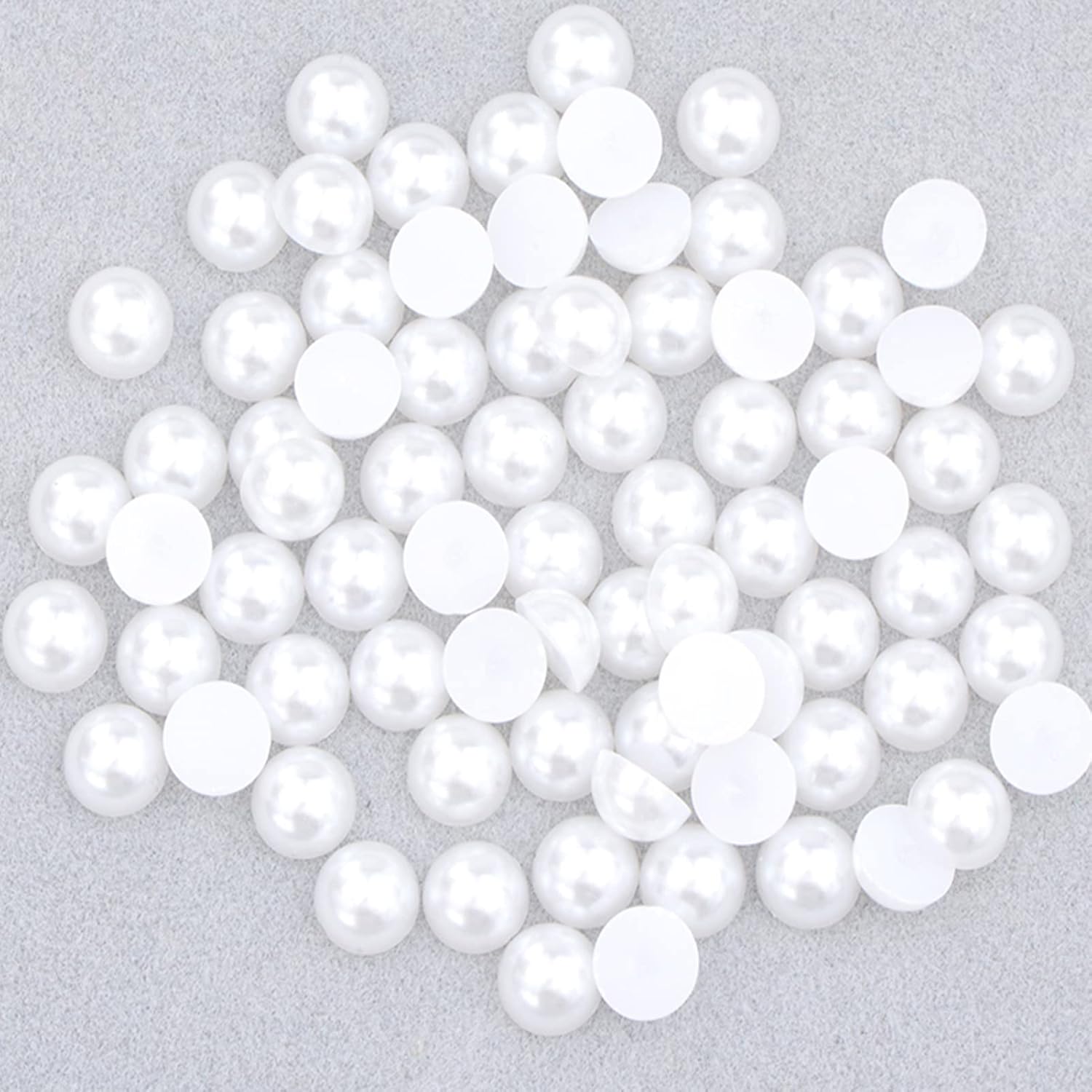 100PCS 20mm Large Flat Back Half Pearls, White Big Flatback Round Half Pearls Beads for Crafts, Half Flat Back Pearls for Craft DIY Project, Shoes, Wedding Art Decorations - Image 3