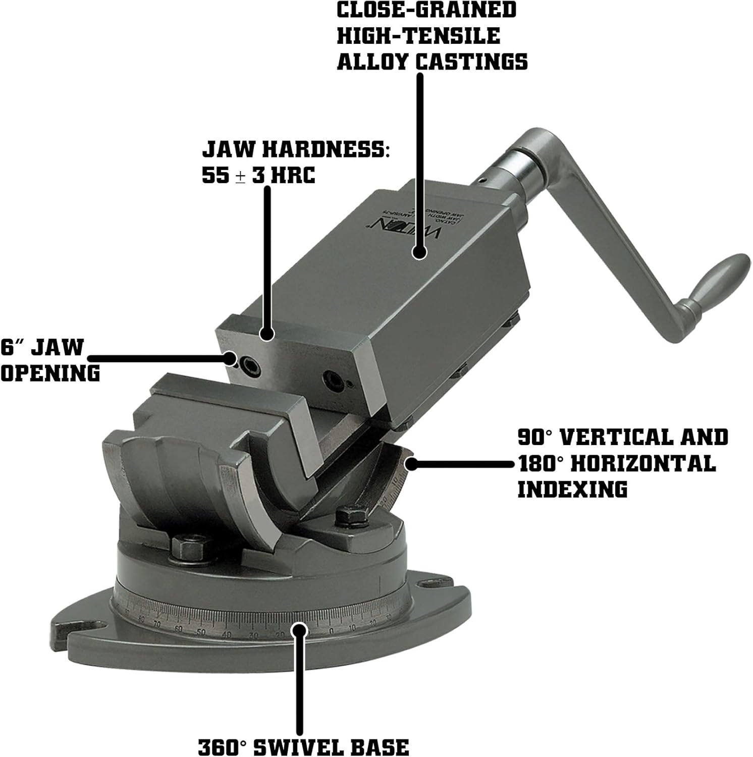 Wilton Super Precision 2-Axis Milling Vise, 6" Jaw Width, 1-3/4" Jaw Depth (Model AMV/SP-150)
