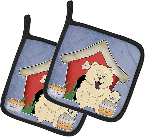 Caroline's Treasures BB2894PTHD Dog House Collection Chow Chow Chow - Par de soportes para ollas, 7.5HX7.5W, multicolor