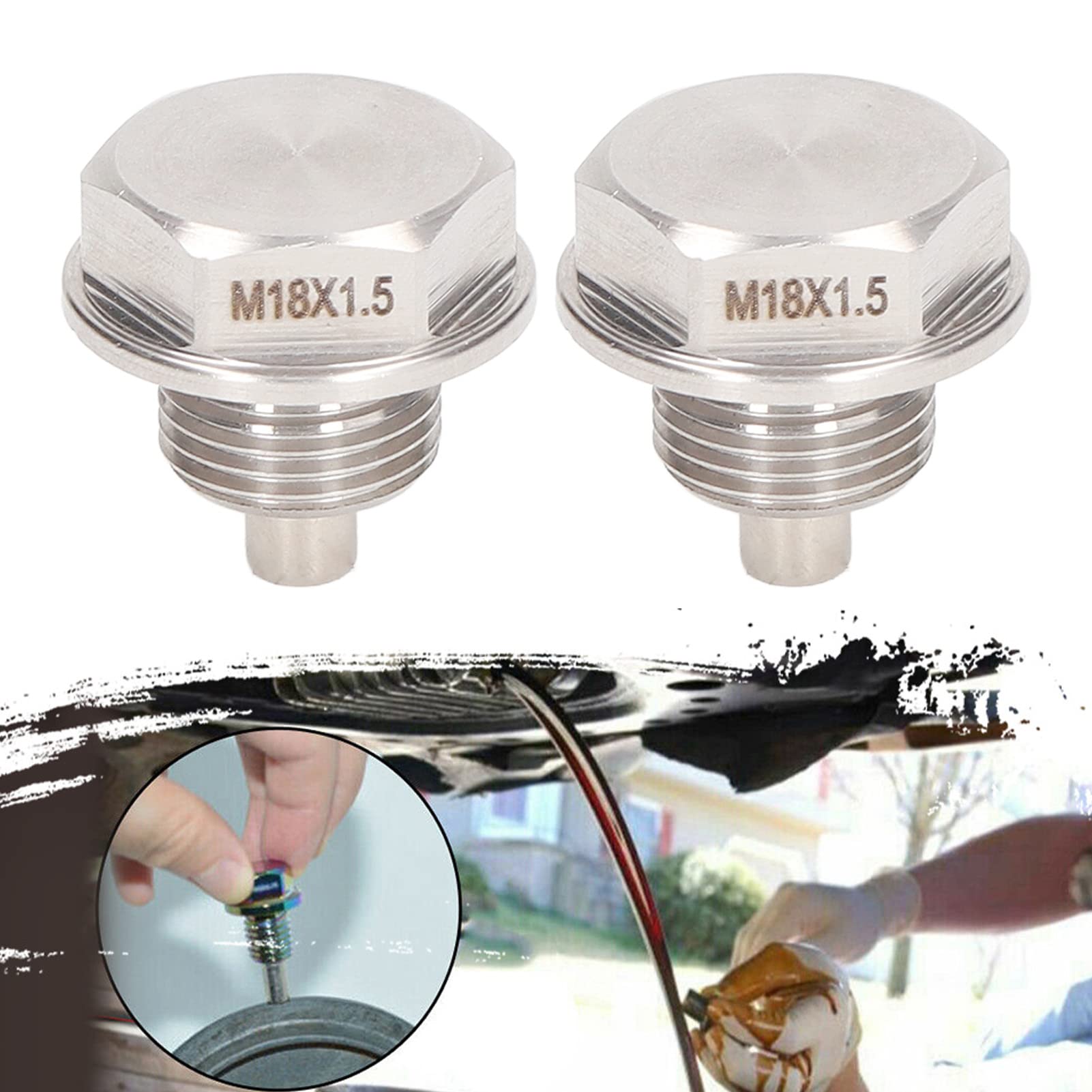 2 Pièces Bouchons De Vidange Magnétique M14x1,5 Avec 10 Joints En