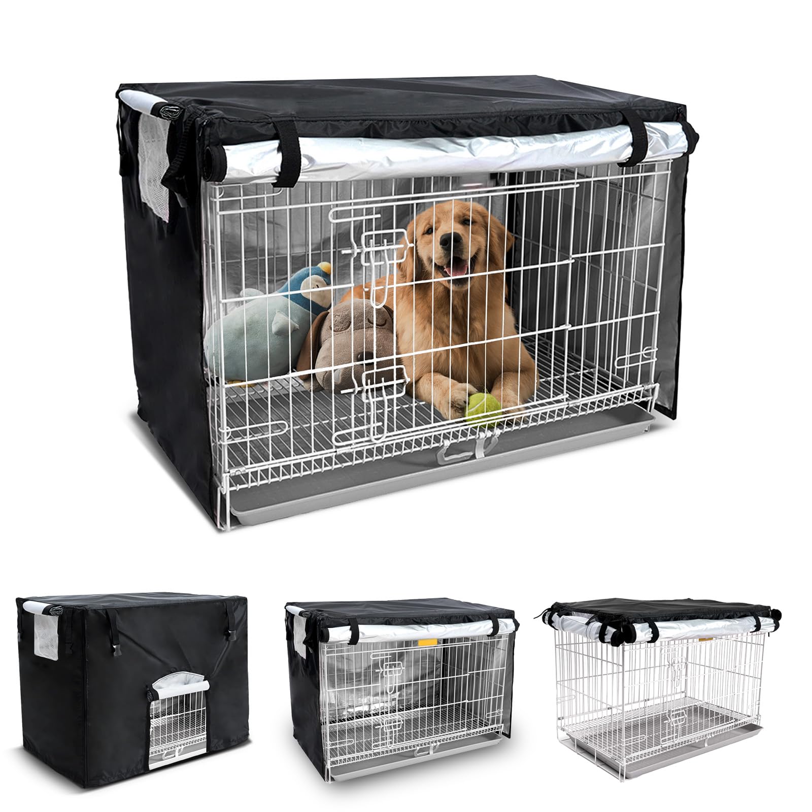 NEVERLAND Dog Crate Cover 48 Inch - Kennel Crate Covers for Dog Cage Waterproof, Universal Durable Oxford Cloth Dog Cage Cover for Most Wire Pet Crates, 48 x 30 x 33 Inch (Cover Only)