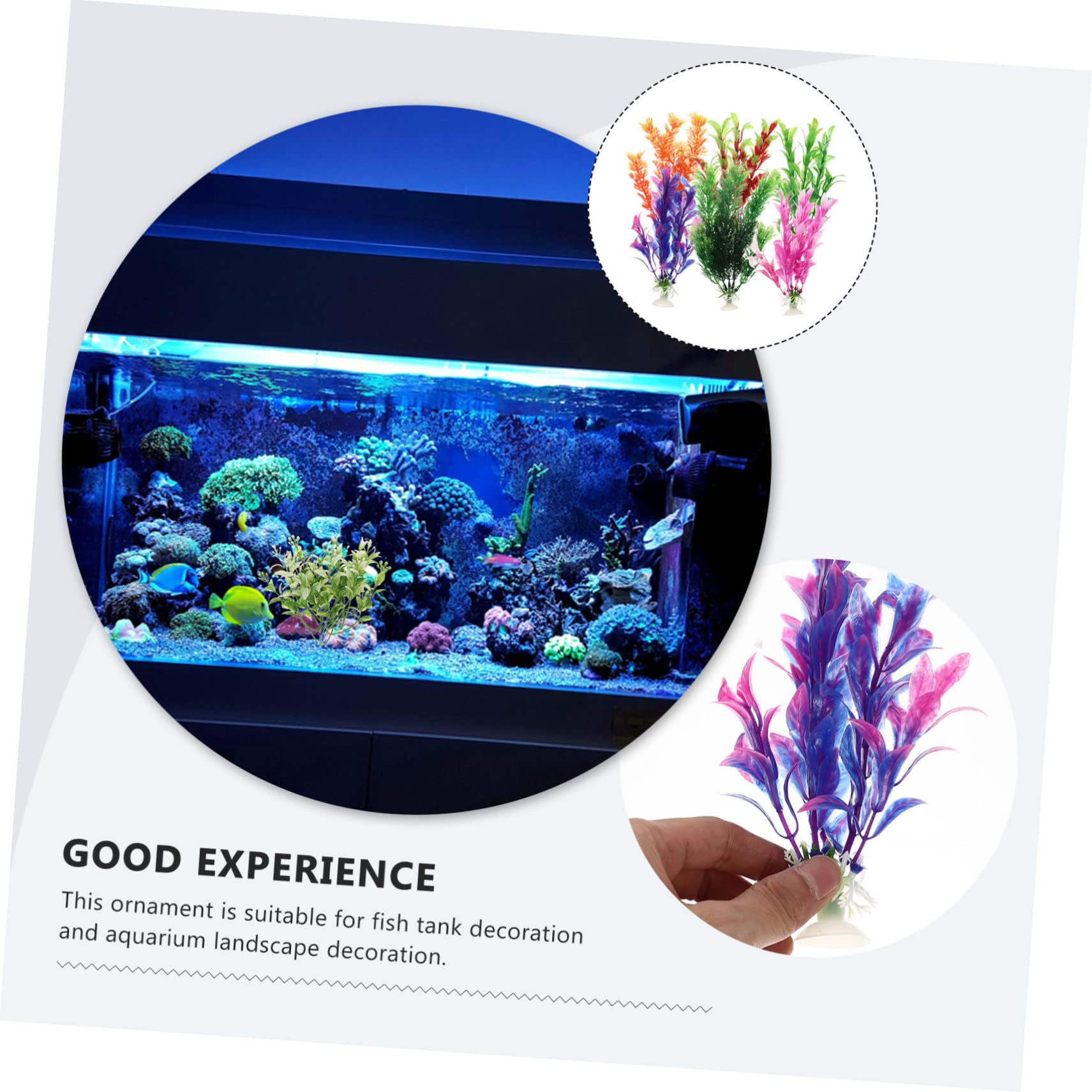 YARNOW 4 Set Acquario Paesaggistico Piante Acquatiche Decorazioni Del Serbatoio Impostore Pianta Vaso Da Terrario Fioriere Piante Finte Arredamento Impianti Falso Plastica 6 Pezzi * 4