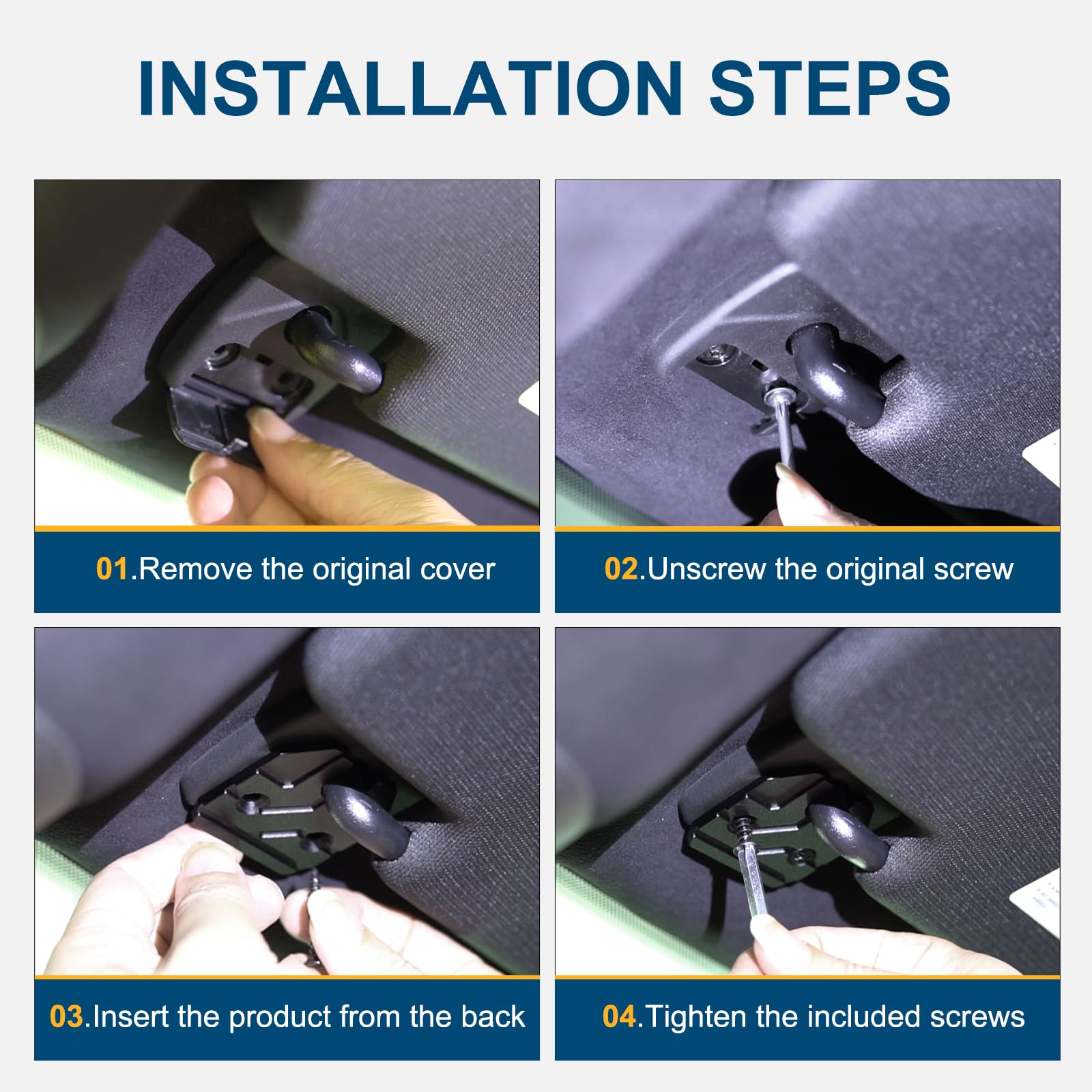 Sun Visor Repair Kit Compatible with RAM 1500 2019-2023 2 Pack Sun Visor Clip for Trucks Aluminum Alloy — view 6