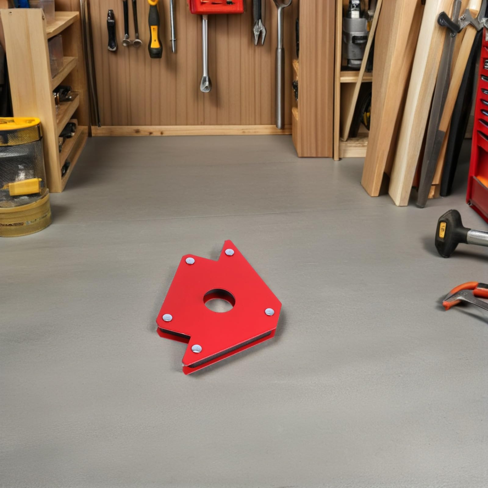 Posizionatore Magnetico per Saldatura 90°, Supporto Rosso 22kg