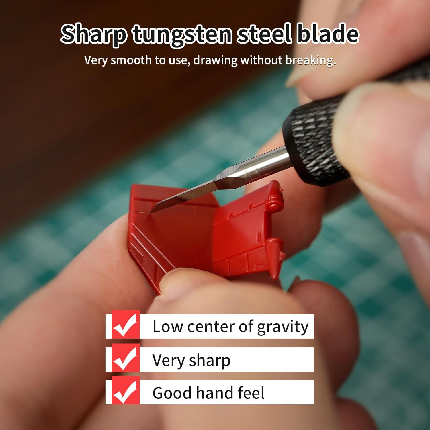 Model Scriber, with 2pcs 0.3MM Tungsten Steel Blades, for Modeling Hobby, RG Scale Model, Gundam Model Kit, Plastic Models, Resin GK Carved Engraved Lines