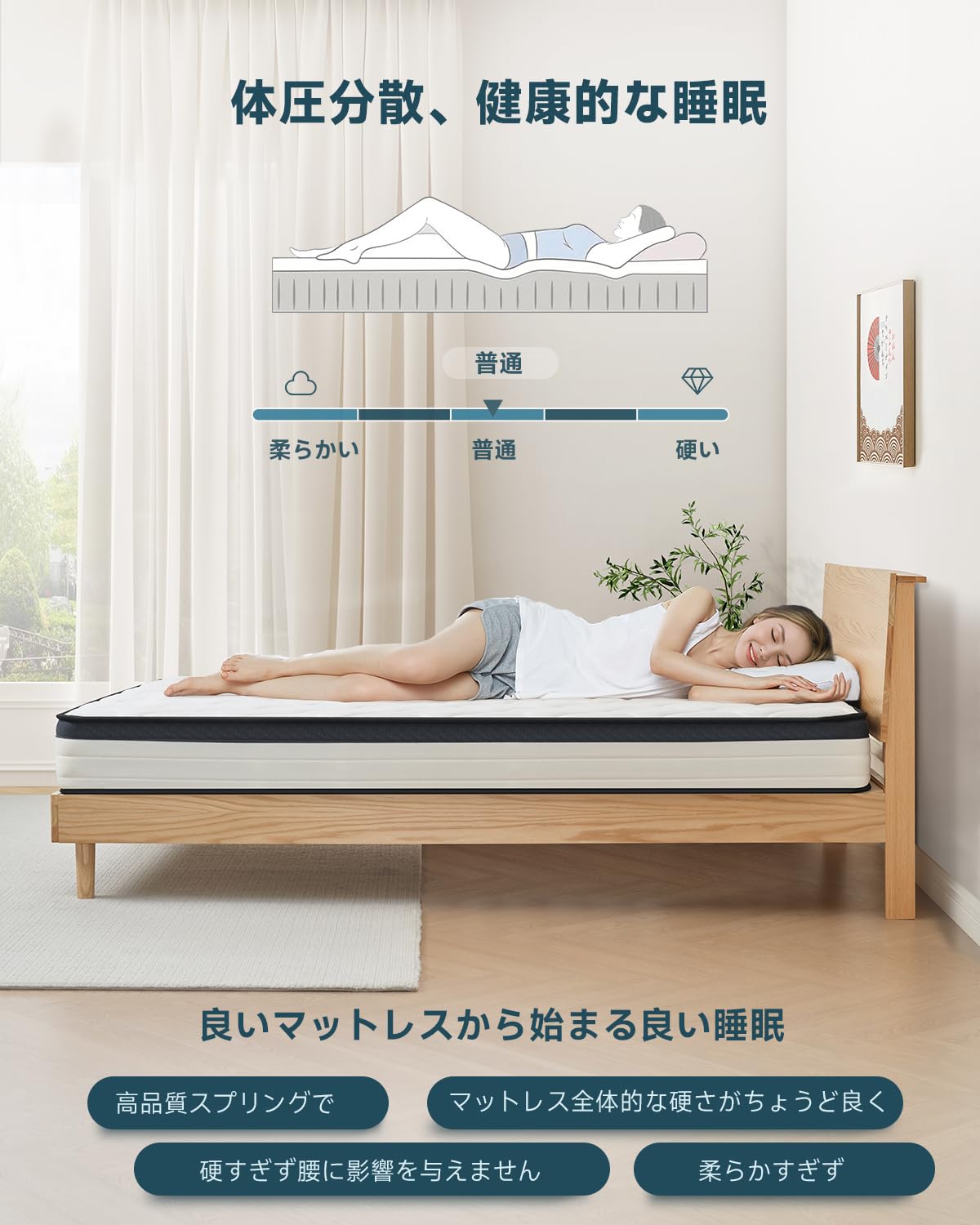 Amazon.co.jp: Z-HOM マットレス クイーン 高反発 厚み17cm