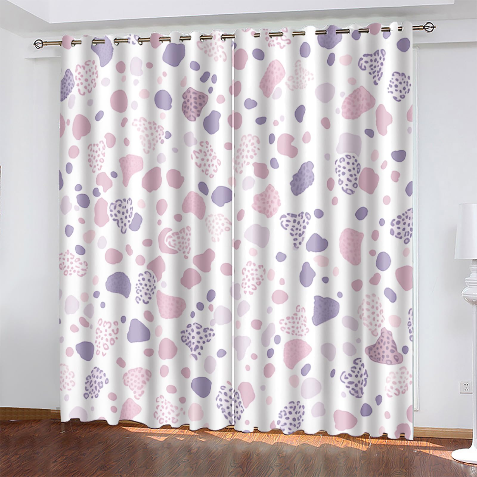 Rideau occultant anti froid et chaleur oeillets rose pour chambre