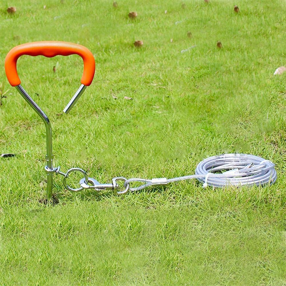 Cavo di collegamento per cani con ganci in metallo resistente, in acciaio inossidabile, copertura in PVC, per esterni, cortile, campeggio