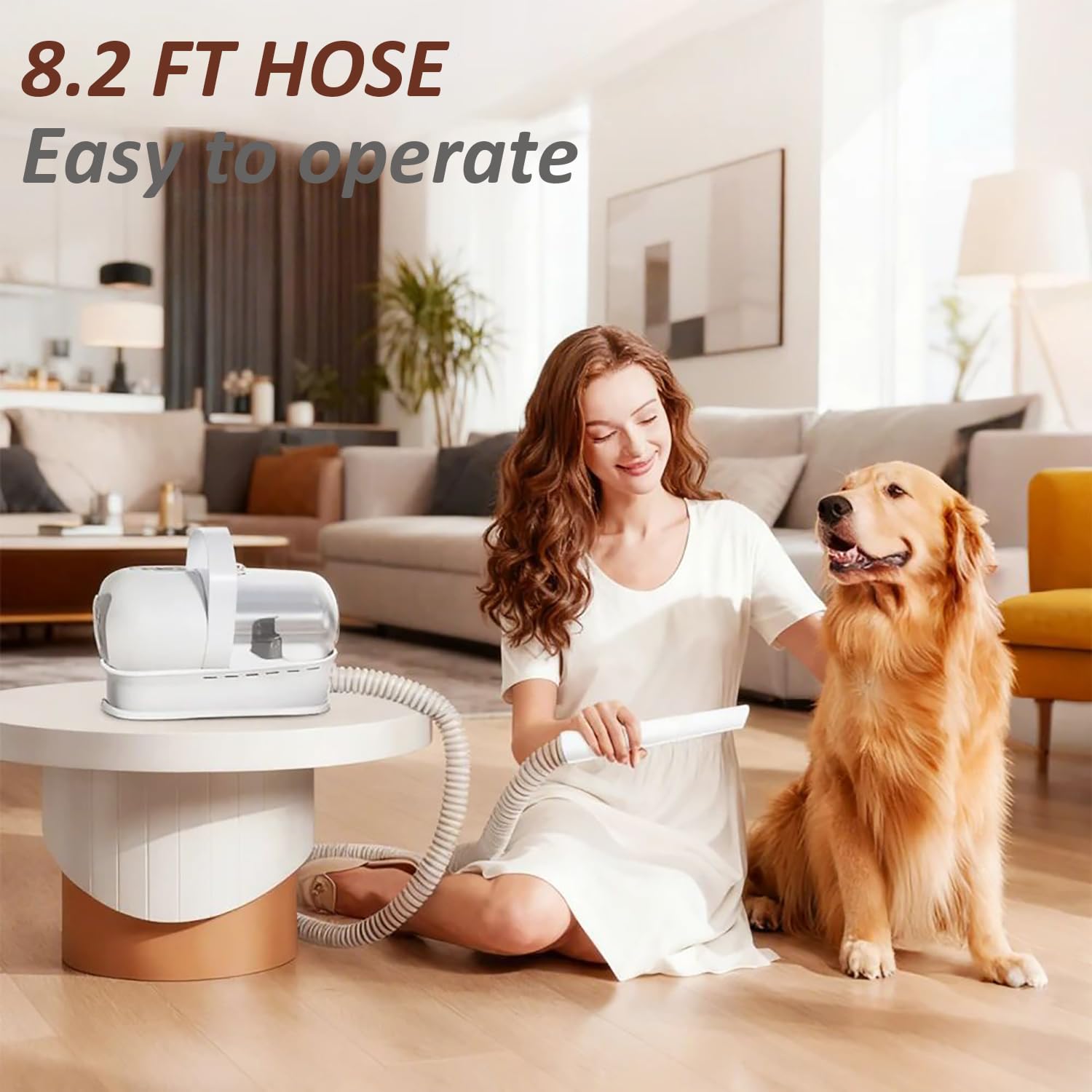 7 En 1 Maquina De Cortar Pelo Perro, Aspiradora Pelos Mascotas, 13000 Pa, 1l Capacidad, 3 Velocidades De Succión, Para Aspiradora De Pelo De Animales, Blanco