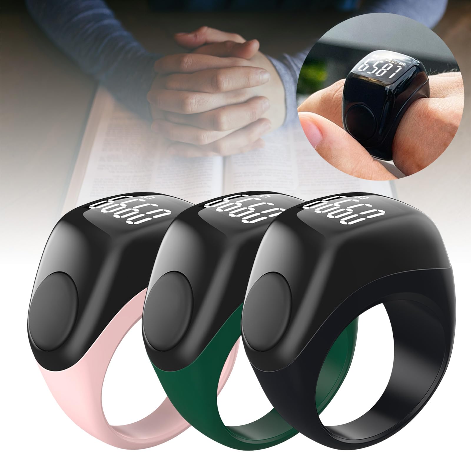 GMBYLBY Intelligent Electronic Counter Suitable for Accurate Step Tracking Daily Prayer Time Management