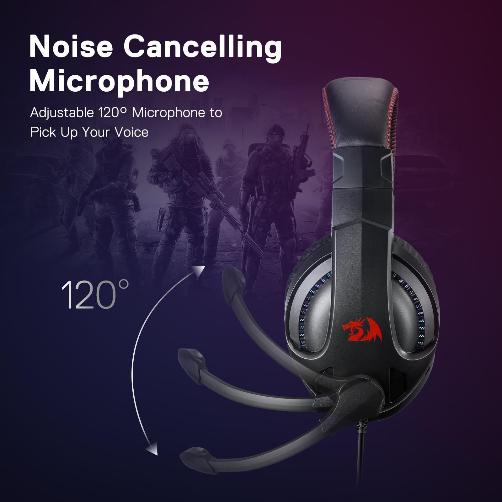 Redragon H510 Zeus-X RGB Wit Bedrade Gaming Headset - 7.1 Surround Sound - 53MM Audio Drivers in Memory Foam Oorkussens w/Duurzame Stof Cover - Multi Platforms Hoofdtelefoon - USB Aangedreven voor
