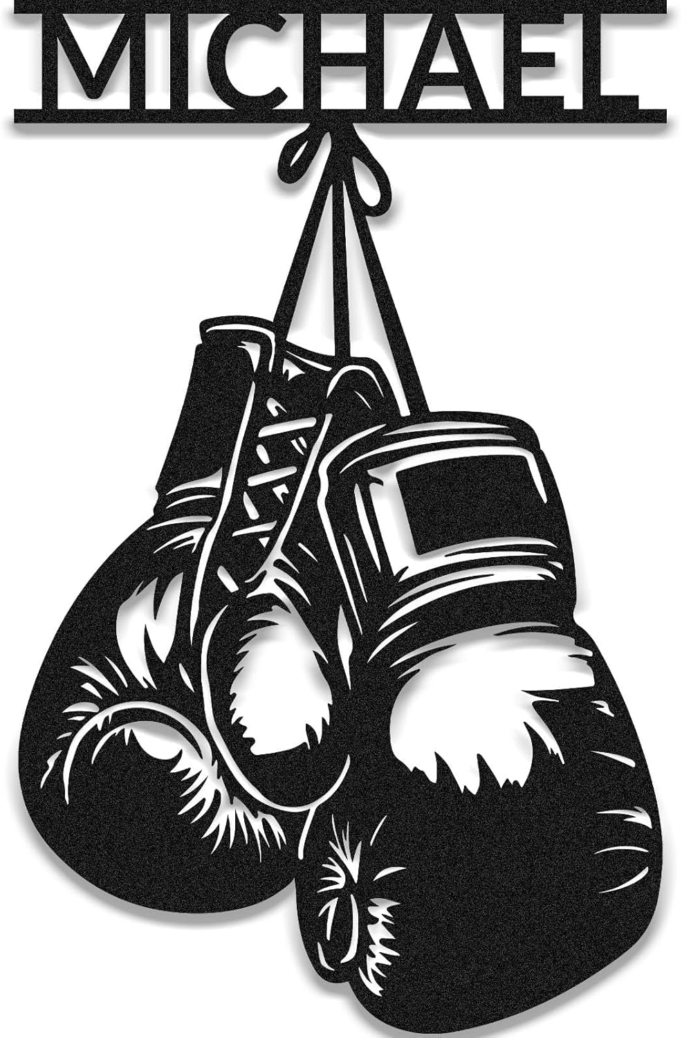Personalized Boxing Metal Sign; Custom Name Boxing Gloves Hanging Welcome Sign; Outdoor Decor for Porch, Yard & Patio; Home & Office Wall Fence Decor; Birthday Gifts for Boy, Son & Men; 8-24 Inch (A)