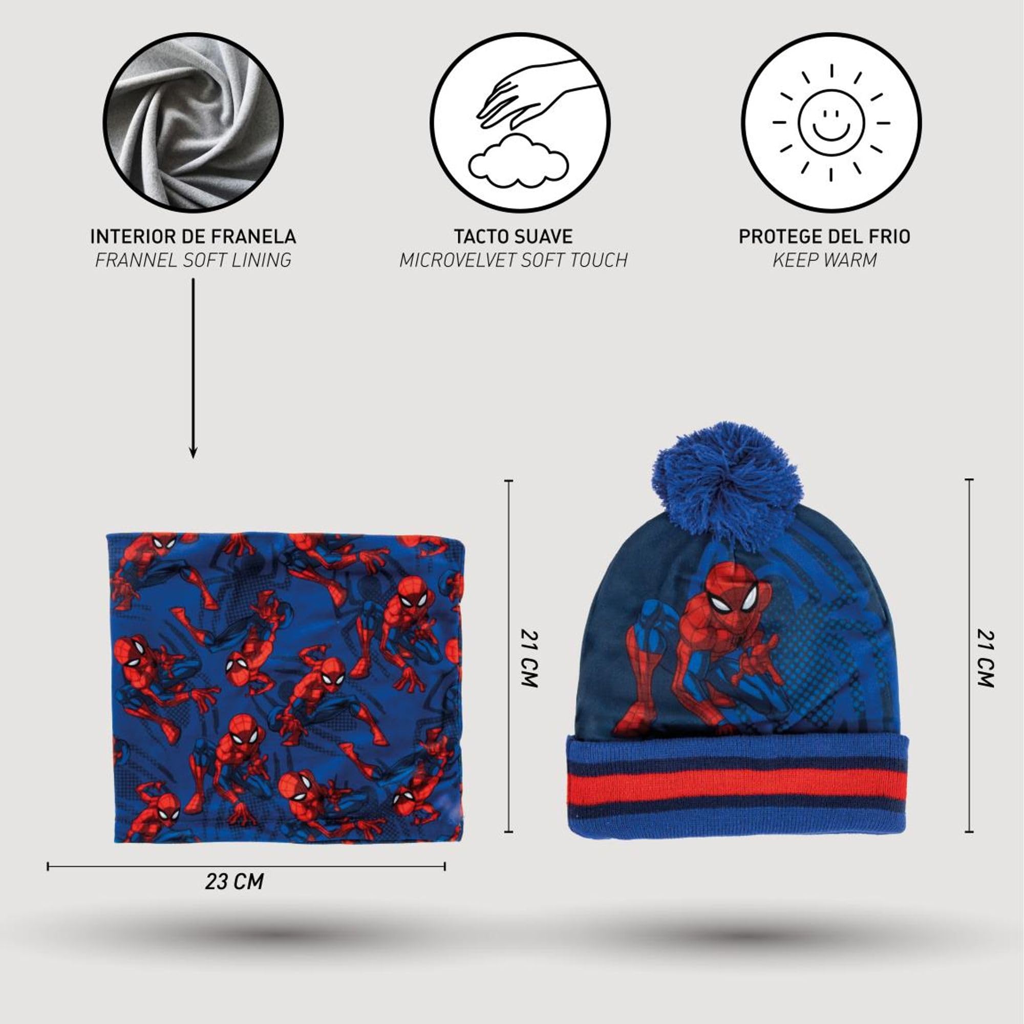 CERDÁ LIFE'S LITTLE MOMENTS Conjunto Gorro, Guantes y Braga Spiderman Cómodo y Práctico Ideal para el Día a Día