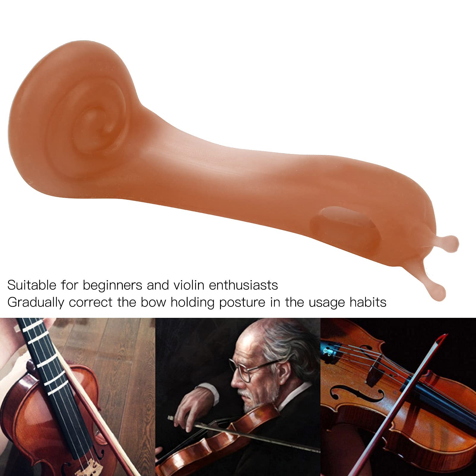 Eujgoov Supporto per a Forma di Chiocciola per Violino, Accessorio per Violino per Principianti (Caffè)