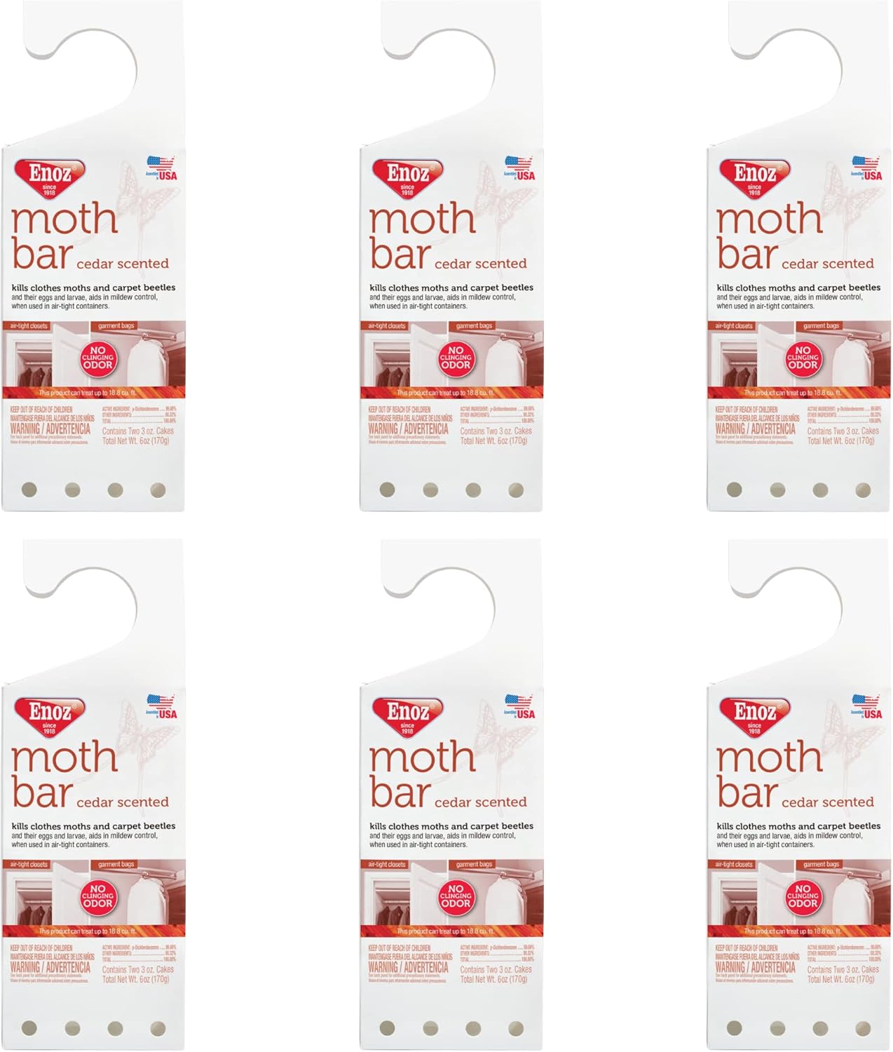 Enoz Cedar Scented Moth Cakes, Kills Clothes Moths and