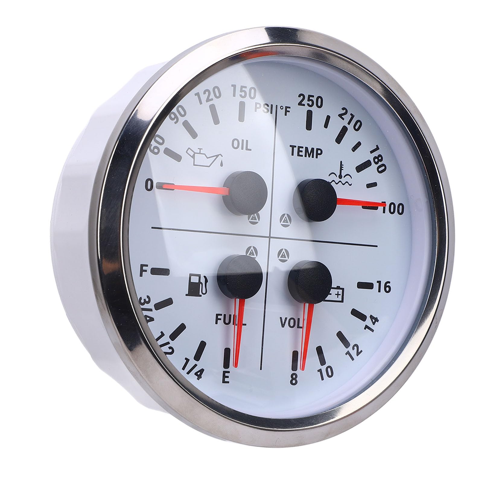 Jauge Multifonction 110 mm 4 en avec Affichage LED Pression d Huile Niveau de Carburant Temp rature d Eau 100 250 Voltm tre 8 16 V pour Camping Car Bateau Camion